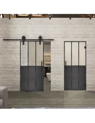 Glasschiebetür BARN-LINE Loft Schwarzeisen | Glastuershop24