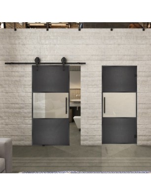 Glasschiebetür BARN-LINE Loft Schwarzeisen | Glastuershop24