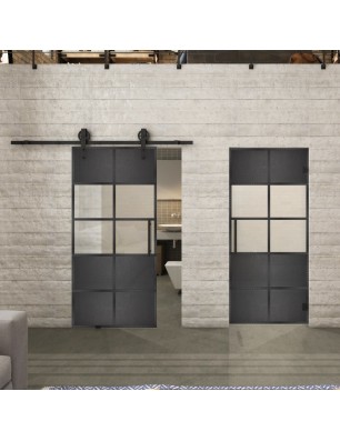 Glasschiebetür BARN-LINE Loft Schwarzeisen | Glastuershop24