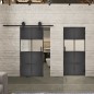 Glasschiebetür BARN-LINE Loft Schwarzeisen Genietet 29 Blickdicht Glasschiebetür BARN-LINE Loft Schwarzeisen Genietet 29 Blickdicht