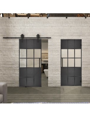 Glasschiebetür BARN-LINE Loft Schwarzeisen | Glastuershop24