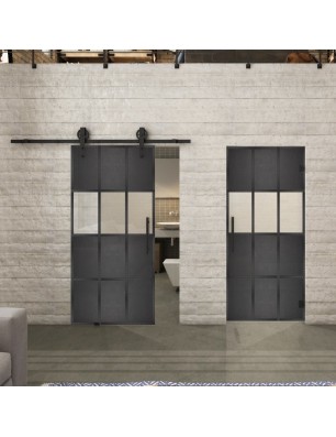 Glasschiebetür BARN-LINE Loft Schwarzeisen | Glastuershop24