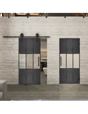 Glasschiebetür BARN-LINE Loft Schwarzeisen | Glastuershop24