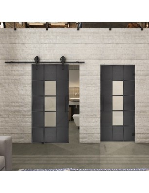 Glasschiebetür BARN-LINE Loft Schwarzeisen | Glastuershop24