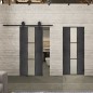 Glasschiebetür BARN-LINE Loft Schwarzeisen Genietet 36 Blickdicht Glasschiebetür BARN-LINE Loft Schwarzeisen Genietet 36 Blickdicht