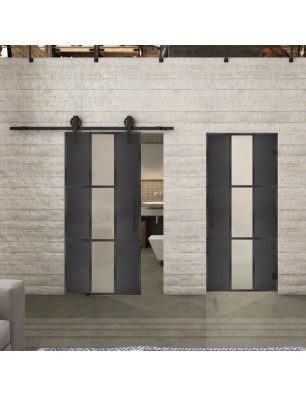 Glasschiebetür BARN-LINE Loft Schwarzeisen | Glastuershop24