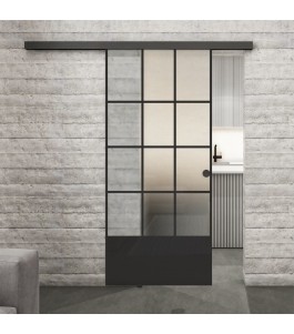Glasschiebetür BLACK-LINE Loft Schwarzlack 37 | Glastuershop24