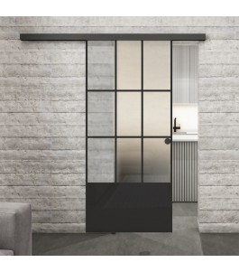Glasschiebetür BLACK-LINE Loft Schwarzlack 38 | Glastuershop24