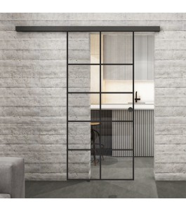 Glasschiebetür BLACK-LINE Loft Schwarzlack 05 | Glastuershop24