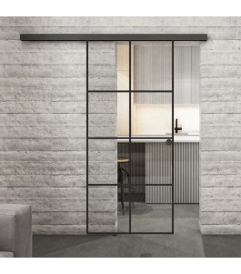Glasschiebetür BLACK-LINE Loft Schwarzlack 06 | Glastuershop24