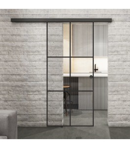 Glasschiebetür BLACK-LINE Loft Schwarzlack 07 | Glastuershop24