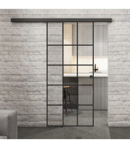 Glasschiebetür BLACK-LINE Loft Schwarzlack 09 | Glastuershop24
