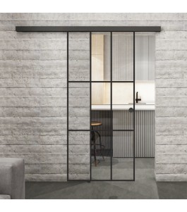 Glasschiebetür BLACK-LINE Loft Schwarzlack 11 | Glastuershop24