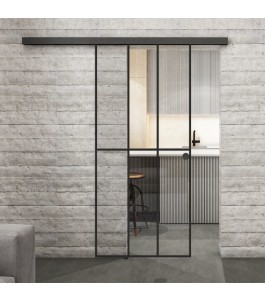 Glasschiebetür BLACK-LINE Loft Schwarzlack 12 | Glastuershop24