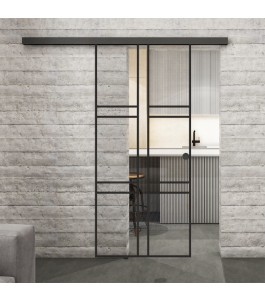 Glasschiebetür BLACK-LINE Loft Schwarzlack 14 | Glastuershop24