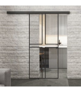 Glasschiebetür BLACK-LINE Loft Schwarzlack 15 | Glastuershop24