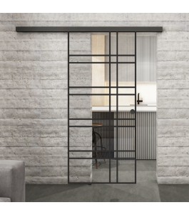 Glasschiebetür BLACK-LINE Loft Schwarzlack 19 | Glastuershop24