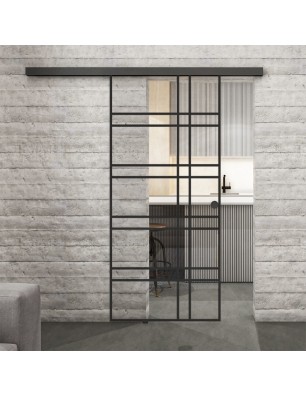 Glasschiebetür BLACK-LINE Loft Schwarzlack 19 | Glastuershop24