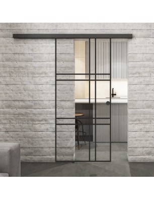 Glasschiebetür BLACK-LINE Loft Schwarzlack 20 | Glastuershop24