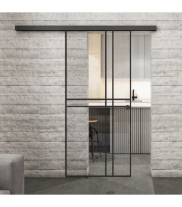 Glasschiebetür BLACK-LINE Loft Schwarzlack 21 | Glastuershop24