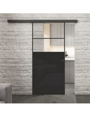 Glasschiebetür BLACK-LINE Loft Schwarzlack 22 | Glastuershop24