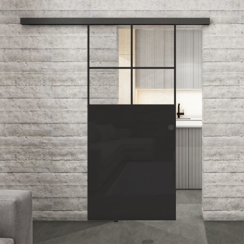 Glasschiebetür BLACK-LINE Loft Schwarzlack 23 Auf Klarglas Glasschiebetür BLACK-LINE Loft Schwarzlack 23 Auf Klarglas