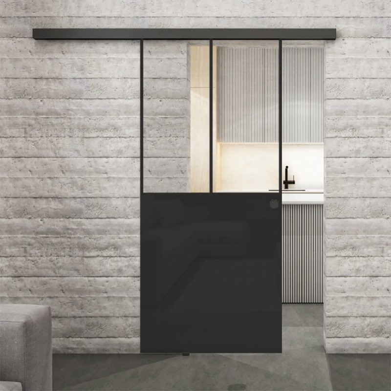 Glasschiebetür BLACK-LINE Loft Schwarzlack 26 Auf Klarglas Glasschiebetür BLACK-LINE Loft Schwarzlack 26 Auf Klarglas