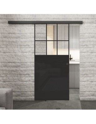 Glasschiebetür BLACK-LINE Loft Schwarzlack 27 | Glastuershop24