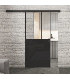 Glasschiebetür BLACK-LINE Loft Schwarzlack 30 | Glastuershop24