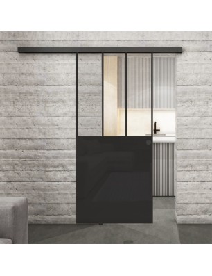 Glasschiebetür BLACK-LINE Loft Schwarzlack 30 | Glastuershop24