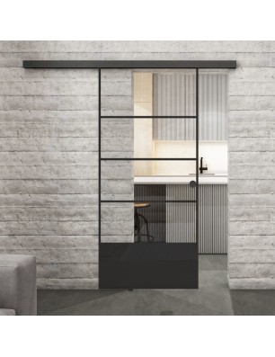 Glasschiebetür BLACK-LINE Loft Schwarzlack 31 | Glastuershop24