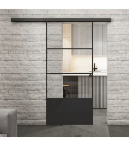 Glasschiebetür BLACK-LINE Loft Schwarzlack 32 | Glastuershop24