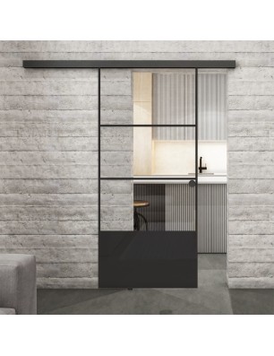 Glasschiebetür BLACK-LINE Loft Schwarzlack 32 | Glastuershop24