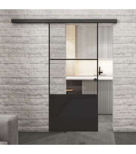 Glasschiebetür BLACK-LINE Loft Schwarzlack 33 | Glastuershop24