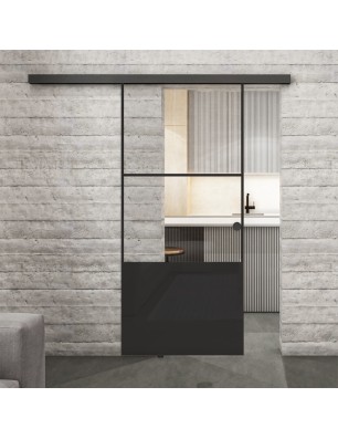 Glasschiebetür BLACK-LINE Loft Schwarzlack 33 | Glastuershop24