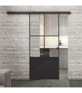 Glasschiebetür BLACK-LINE Loft Schwarzlack 36 | Glastuershop24