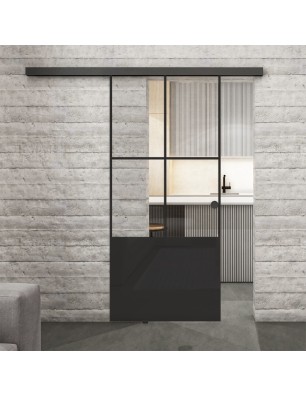 Glasschiebetür BLACK-LINE Loft Schwarzlack 36 | Glastuershop24