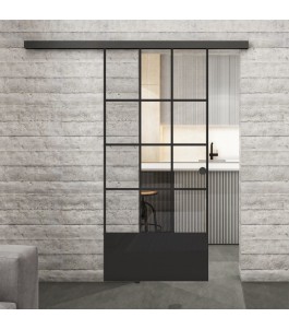 Glasschiebetür BLACK-LINE Loft Schwarzlack 37 | Glastuershop24