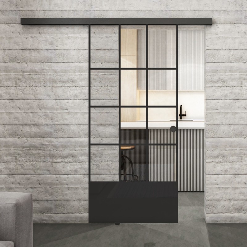 Glasschiebetür BLACK-LINE Loft Schwarzlack 37 Auf Klarglas Glasschiebetür BLACK-LINE Loft Schwarzlack 37 Auf Klarglas