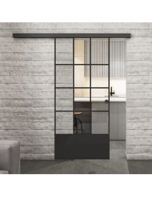 Glasschiebetür BLACK-LINE Loft Schwarzlack 37 | Glastuershop24