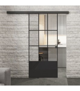 Glasschiebetür BLACK-LINE Loft Schwarzlack 38 | Glastuershop24