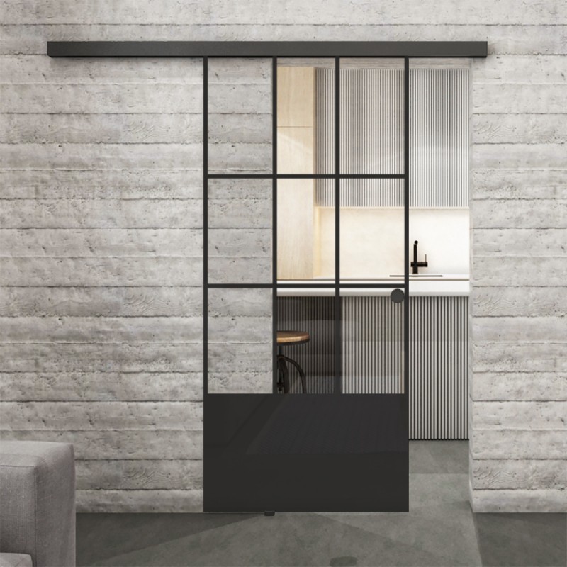 Glasschiebetür BLACK-LINE Loft Schwarzlack 38 Auf Klarglas Glasschiebetür BLACK-LINE Loft Schwarzlack 38 Auf Klarglas