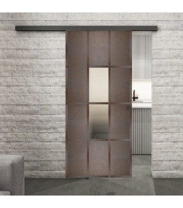 Glasschiebetür BLACK-LINE Loft Rosteisen | Glastuershop24