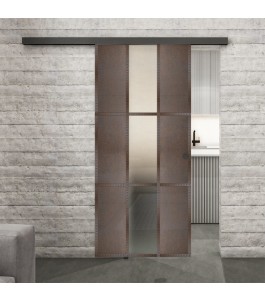 Glasschiebetür BLACK-LINE Loft Rosteisen | Glastuershop24