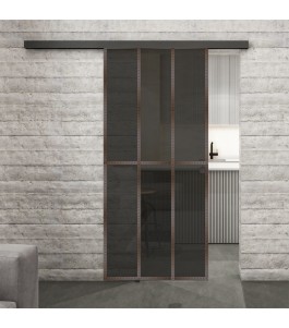 Glasschiebetür BLACK-LINE Loft Rosteisen | Glastuershop24