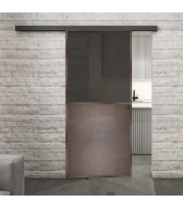 Glasschiebetür BLACK-LINE Loft Rosteisen | Glastuershop24