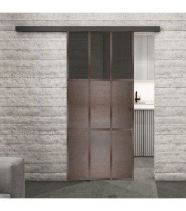 Glasschiebetür BLACK-LINE Loft Rosteisen | Glastuershop24