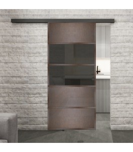 Glasschiebetür BLACK-LINE Loft Rosteisen | Glastuershop24
