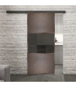 Glasschiebetür BLACK-LINE Loft Rosteisen | Glastuershop24