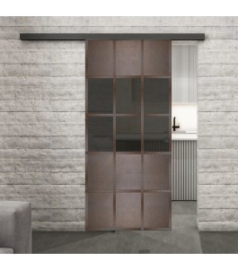 Glasschiebetür BLACK-LINE Loft Rosteisen | Glastuershop24